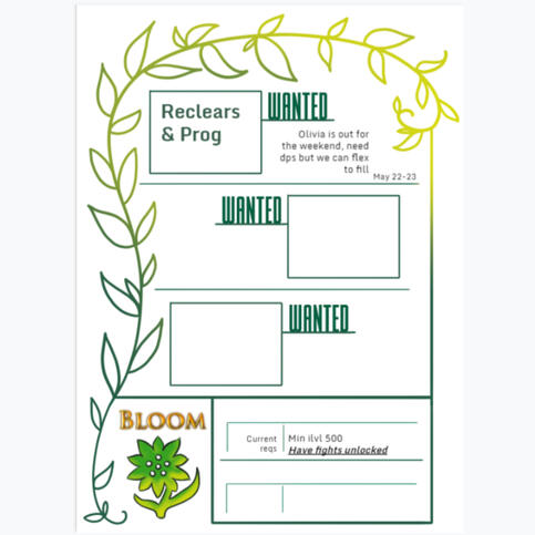 example of mmorpg raid group planning document